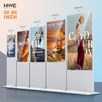 MWE 43 Inch Digital Signage Touchscreen Kiosk LCD Screen Indoor Floor Standing Advertising Display Totem Interactive Display Poster Android System with Auto Media Player-White