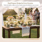 Leinuosen 7 Pcs Extra Large Buffet Risers Set 8" to 14" Acrylic Display Box Square Catering Dessert Table Riser Food Display Decorative Stand with Hollow Bottom for Catering Supplies(Clear)
