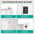 SISESOL Wide & Deep Metal Storage Storage Cabinet with 5 Adjustable Shelves,White Metal Cabinet with Lock,Steel Pantry Cabinets,72" Lockable Cabinets for Home,Office,Garage,Kitchen,Shop