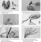 118inch Large Bendable Artificial Wall Hanging Grape Vines Craft Cherry Blossom Greenery Plants Thick Tree Trunk Creeper Wire Branches Twigs Garland For Reptile Climbing Halloween Garden Decoration
