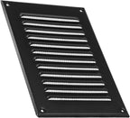 Vent Systems - 5 x 7 Inch (Inner) Black Metal Rectangular Soffit Air Vent Grille Cover, Register Vent Deflector Louver Built-in Mesh HVAC for Bathroom Home Office Kitchen 6.5" x 9" (Outer)