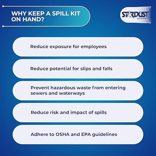 Stardust Spill Products Universal Spill Kit – OSHA Compliant Solution for Vehicles, Industrial, & Restaurant Use, Emergency Response Chemical, Water, & Bodily Fluid Cleanup, 2-Pack