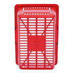 12Pcs 18L Shopping Baskets with Handles, Portable Plastic Retail Grocery Baskets Large Capacity for Stores, Supermarket, Retail, Groceries Shopping (Red)