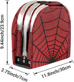 Collapsible Picnic Basket with Handle, Halloween Storage Box Aluminum Frame, Shopping Grocery Market Baskets Tote for Women,Harvest Farmers Baskets Camping Travel Portable Beach Bag (Red Spiders Web)