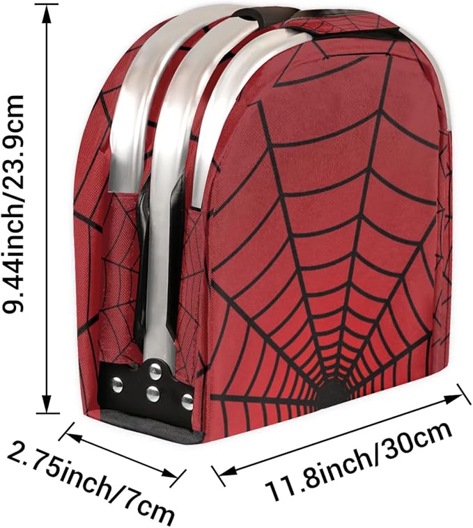 Collapsible Picnic Basket with Handle, Halloween Storage Box Aluminum Frame, Shopping Grocery Market Baskets Tote for Women,Harvest Farmers Baskets Camping Travel Portable Beach Bag (Red Spiders Web)