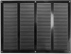 Repa Market 2-Pack Air Vent Cover 16x12 Inch (Outer Dimensions) Black Galvanized Steel Louvered Grill Cover with Mesh Screen/Wall or Ceiling Vent/HVAC Register for Indoor and Outdoor Ventilation