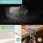 OKPOW Acrylic Shelf Dividers for Closet Organization: 12" Tall x 10" Deep Durable Clear Shelves Separators for Clothing Adjustable 12 Pack