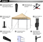 ABCCANOPY Patio Pop Up Canopy Tent 10x10 Commercial-Series (Beige)