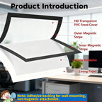 Magnetic Sign Holder 8.5 x 11 Wall Mount, Self Adhesive Display Picture Frames with Strong Magnetic Border and Clear PVC, Document Poster Paper Holder for Home Office Store (16 Pack, Black, 8.5X11)