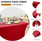 SEPARO 2 Pack 6 Ft Red Table Cover Fitted Rectangular Tablecloth Stretchable Fabric Table Cloth 6 ft Wrinkle-Free for Party Tradeshows Banquet Weddings Cocktail