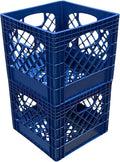 Juggernaut Storage 2 Pack Crates for Office Storage and Classroom Organization, 16 Quart, Blue