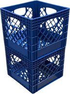 Juggernaut Storage 2 Pack Crates for Office Storage and Classroom Organization, 16 Quart, Blue