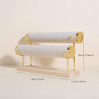 GemeShou Velvet Bangle storage oragenizer for selling,Beige bracelet storage rack for boutique store, Velvet wrap watch holder with wooden base for women girls【Bracelet holder-two tiers】