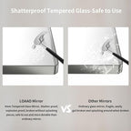 LOAAO 30X36 Inch Brushed Nickel Bathroom Mirror, Rounded Rectangle Silver Metal Frame Mirror, Brushed Nickel, Anti-Rust, Shatter Proof, Hangs Horizontally or Vertically