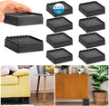 Bed Risers 1 inch, 2 inch, 3 inch, 4 inch Heavy Duty, Adjustable Furniture Riser for Table Desk Couch Sofa Chair Recliner Leg Frame Dorm, Stackable Bed Raisers Blocks (Black 8 Pack, 1 inch)