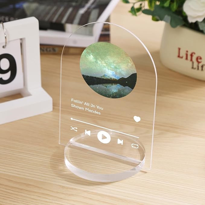 UNIQOOO 4" Clear Acrylic Round Stand | 3mm Slot Wedding Sign Holders, Perfect for Wedding, Table Number, Exhibition, Office, Restaurant, Business, 4 Count