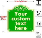 Aluminum Custom Street Sign, Personalized Sign, Modern/Customizable, Green, 18*18 Inch, Office, Property, Bedroom, Promotional, Exit, Bar, Instruction, Warning, Lawn, Garage, Parking