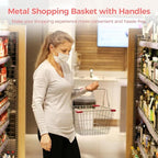 Metal Shopping Basket - 6 Pcs with Handles, Small Market Basket for Retail, Grocery, & Flea Markets