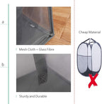 HONOMA Mesh Popup Laundry bags Hamper with Handles,Portable Durable Collapsible Storage Easy Folding Pop-Up Clothes Hampers Basket Foldable for Kids Room College Dorm or Travel (Grey,Single-Layer)