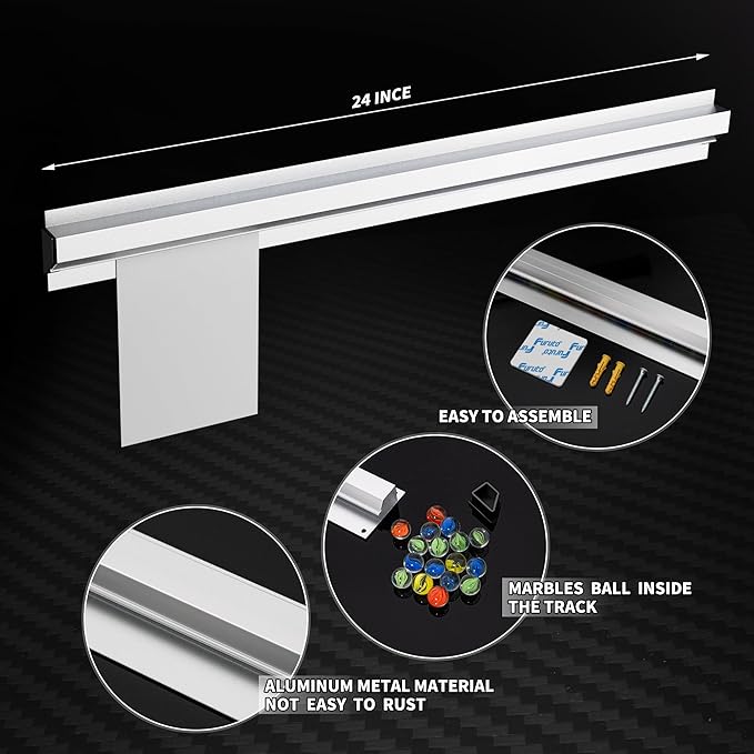 24 Inch Aluminum Ticket Holder Rail with 2 Receipt Stabbers for Restaurant, Kitchen, Bar