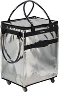 Reusable Grocery Bag On Wheels Large Capacity Shopping Trolley Foldable Rolling Tote Bag with Heavy Duty Handle for Travel
