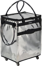Reusable Grocery Bag On Wheels Large Capacity Shopping Trolley Foldable Rolling Tote Bag with Heavy Duty Handle for Travel
