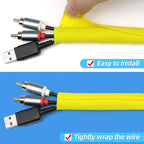 Automotive Wire Loom Tubing, Split Braided Cord Protectors from Pets No Chew, Flexible Cable Sleeve Cable Management for TV/Computer/Electric Wires (Yellow, 1/2"-10ft)