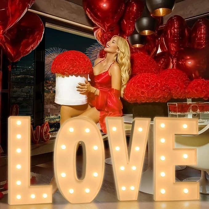 Marquee Letters 3 Feet Tall, 3FT Large Light up Letters L, Big Sign L with Warm White Light for Birthday Wedding Proposal Engagement Graduation Party Backdrop Decorations