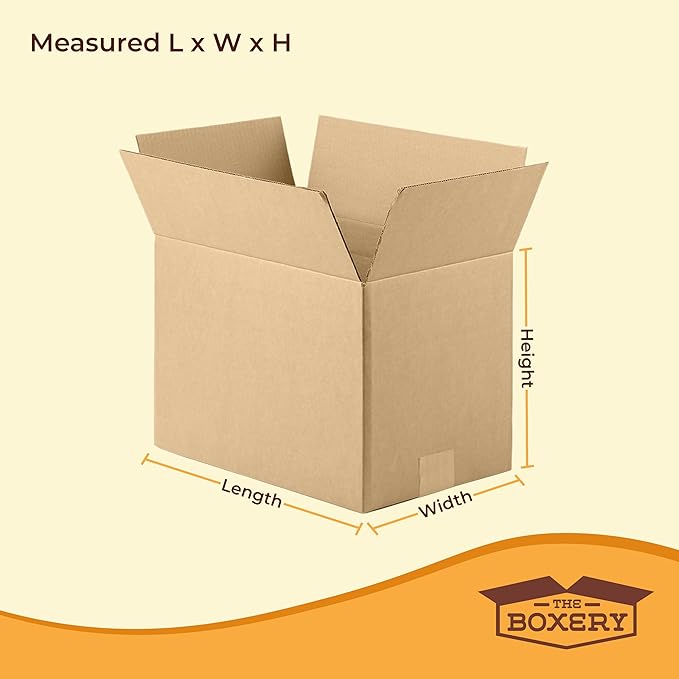 The Boxery 6"x6"x6" Brown/Kraft Corrugated Cardboard Shipping Boxes 100-Pack | Mailing, Packing, Moving & Storage for Business/Home – Durable - Eco-Friendly, Recyclable - Made in the USA