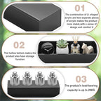 Chunful Black Acrylic Display Box Riser Trophy Base Acrylic Pedestal Stand Block Versatile Trophy Diorama Base and Storage for Photography Props Home Office Decor Showing (14" L X 4.5" W X 3" H)