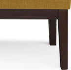 SIMPLIHOME Carlson Small Ottoman Bench - 27 inch Wide Upholstered Woven Fabric Rectangle Ottoman in Marigold, Mid Century Modern Bench for Bedroom, Entryway or Living Room with Padded Seat
