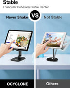 OCYCLONE Cell Phone Stand + 2 PCS Cable Organizer, Angle Height Adjustable iPhone Stand for Desk, Foldable Cell Phone Holder Tablet Stand Compatible with 4.7"-13" Phone Tablet