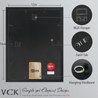 VCK 12x16 Picture Frame 5 Pack - Black, High-End Wood Poster Frames with Tempered Glass, Display 8.5x11 Photo with Mat or 12x16 without Mat, Art Gallery-Quality, Wall Hanging, Black