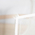 Metal Mesh Steel Basket, Storage Organizer Basket Garden Harvest Basket Multi-functional Kitchen Fruit Baskets Bin with Wooden Handle for Bathroom Picnic Shopping Decor Cabinet Home, White