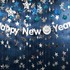 Silver Star Garland Banner Decorations - 156 Feet Bright Silver Paper Garland Hanging Decorations, Glitter Star Bunting Banner for Wedding, Birthday, Holiday, Christmas Party