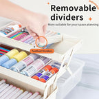 14in 3-Layer Multipurpose Craft Organizers and Storage with Adjustable Dividers, Portable Tackle Box, Folding Art & Craft Case for Medicine, Tool, Sewing Organizer (White, X-Large)