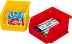 Akro-Mils Storage Bins 30210, Plastic | Stackable | Hanging Design | 5" x 4" x 3" | Yellow | Pack of 24