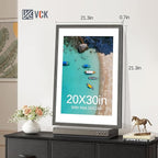 VCK 20x30 Poster Frame 2 Pack - Grey, High-End Wood Picture Frames with Polished Plexiglass, Display 16x24 Photo with Mat or 20x30 without Mat, Art Gallery-Quality, Wall Hanging, Grey