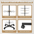 Retail Display Stand, Rotating Display Rack for Earring Keychains Jewelry Vendor Events & Stores, 7 Tier Movable and Adjustable 1 PCS - Black