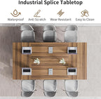 Conference Table, Modern Folding Meeting Tables with Flip Top, Mobile Podcast Table with Four Locking Wheels, Large Training Table for Meeting Room, Office, Classroom (8, A, 61in)