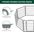 FXW Garden Fence Outdoor for The Yard – 32in(H) x 54.7ft(L) Heavy Duty Metal Animal Barrier for Dog and Rabbit, Decorative Dog Fence, 24 Panels, Silver