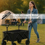 Camper Wagon Push Handle Attachment - Foldable Garden Carts Replacement for Outdoor Grocery Trolley, Not Include Cart