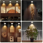 Rechargeable Spotlight, Battery Operated Picture Lights with Remote, Cordless Plant Spot Light Indoor, LED Accent Lighting, Dimmable Uplight for Tree Painting Artwork Photo Dartboard Decor