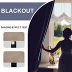 JIUZHEN Blackout Curtains for Bedroom - Thermal Insulated Room Darkening Noise Reducing, 52 x 63 Inch Length Curtains for Living Room, Set of 2 Panels with Tiebacks, Camel