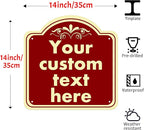 Aluminum Weatherproof Metal Sign, Custom Indoor/Outdoor Decorative Sign, Modern Style, Red, 14*14 Inch