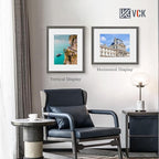 VCK 16x20 Picture Frame 5 Pack - Grey, High-End Wood Poster Frames with Tempered Glass, Display 11x14 Photo with Mat or 16x20 without Mat, Art Gallery-Quality, Wall Hanging, Grey