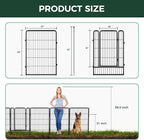 FXW Garden Fence Outdoor for The Yard – 40in(H) x 13.6ft(L) Heavy Duty Metal Animal Barrier for Dog and Rabbit, Decorative Dog Fence, 6 Panels, Black