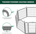 FXW Garden Fence Outdoor for The Yard – 24in(H) x 45.6ft(L) Heavy Duty Metal Animal Barrier for Dog and Rabbit, Decorative Dog Fence, 24 Panels, Silver