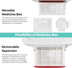 Medication Bins Cart with 200 Bins, 10 Drawers - Dual-Sided Open, 50 Medicine Boxes, Hidden Sub Workbench, Silent Casters, Container, 2 Trash Bin-Medical Crash Cart for Clinic, Hospital and Lab