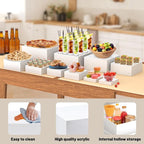 10 Pcs Buffet Food Risers, White Acrylic Dessert Cupcake Table Stands Fruit Display Shelf Set for Catering Supplies Party Jewelry Decor Risers& Protective Film (10", 9", 8", 7",6.5", 6",5",5",4", 4")